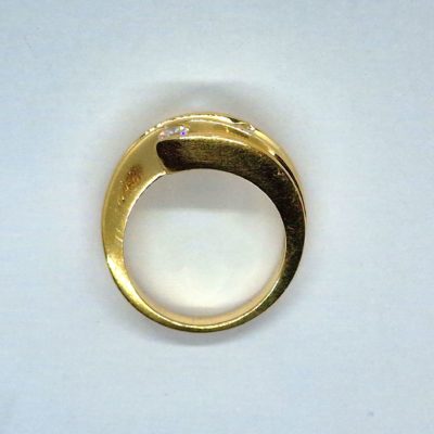 Bague Or Jaune 750°/°°  18 Carats. 9,6gr. 3 DIAMANTS – Image 10