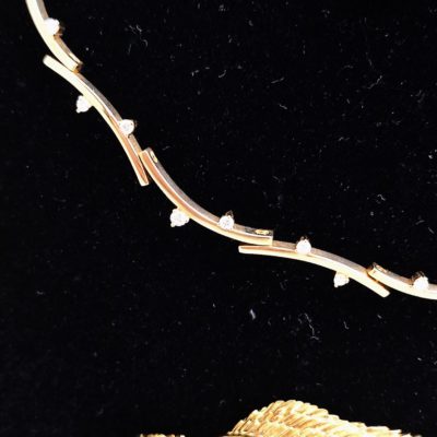 Collier Or Jaune 750°/°°  18 Carats. 15,7 gr. 12 DIAMANTS – Image 4
