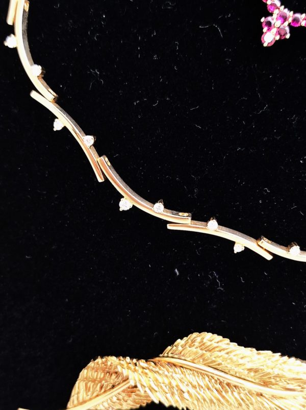 Collier Or Jaune 750°/°°  18 Carats. 15,7 gr. 12 DIAMANTS – Image 4