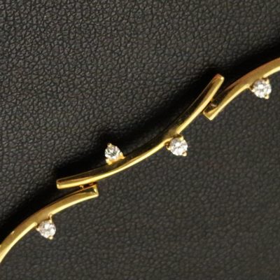 Collier Or Jaune 750°/°°  18 Carats. 15,7 gr. 12 DIAMANTS – Image 6