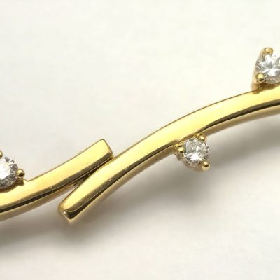 Collier Or Jaune 750°/°°  18 Carats. 15,7 gr. 12 DIAMANTS – Image 7