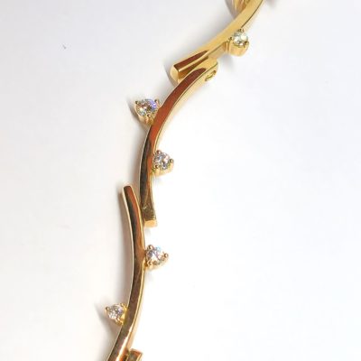 Collier Or Jaune 750°/°°  18 Carats. 15,7 gr. 12 DIAMANTS – Image 5