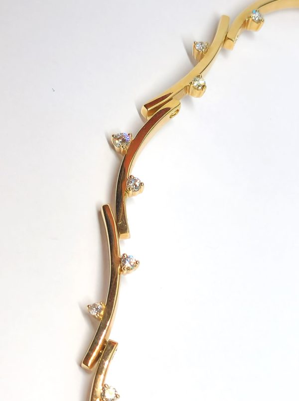 Collier Or Jaune 750°/°°  18 Carats. 15,7 gr. 12 DIAMANTS – Image 5