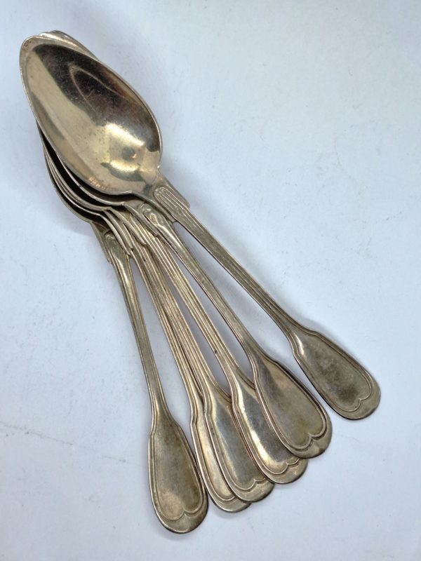 6 Cuillères à café. FILET. Argent Massif. poinçons Minerve. Parfait état – Image 10