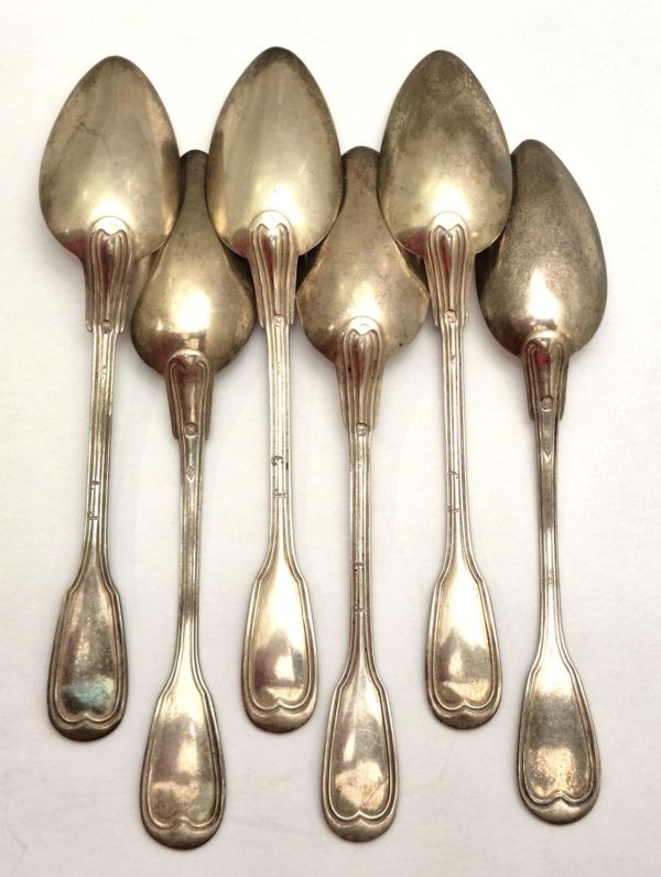 6 Cuillères à café. FILET. Argent Massif. poinçons Minerve. Parfait état – Image 2