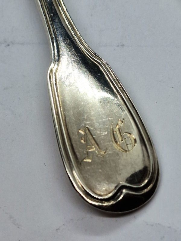 6 Cuillères à ENTREMET. FILET. Argent Massif. Minerve & VIEILLARD. Parfait état – Image 10