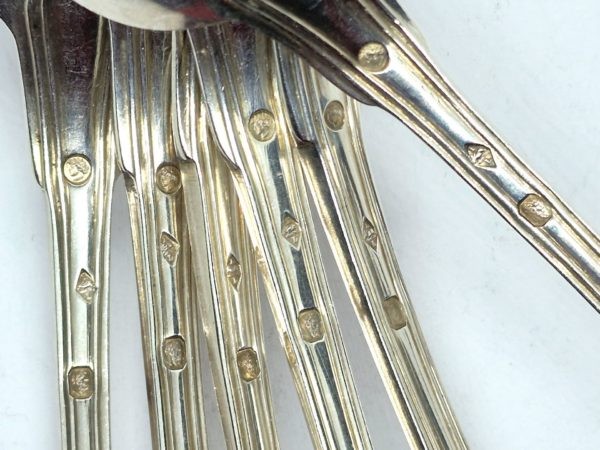 6 Cuillères à ENTREMET. FILET. Argent Massif. Minerve & VIEILLARD. Parfait état – Image 6
