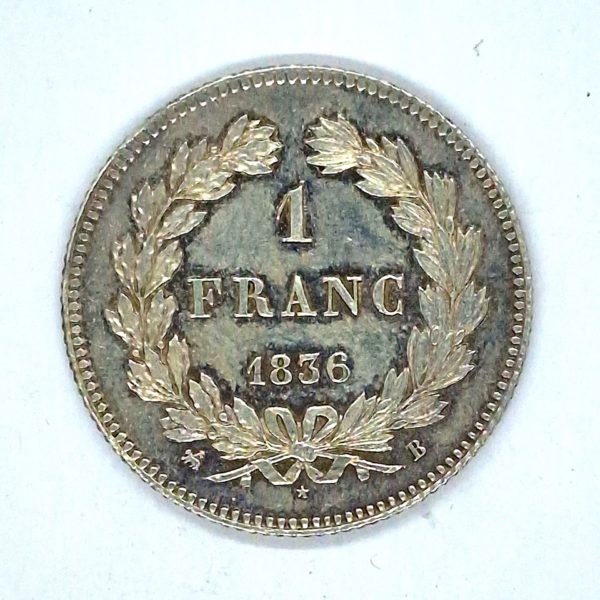 1 Franc ARGENT 1836 B Louis Philippe1er. ROUEN. SPLENDIDE – Image 6