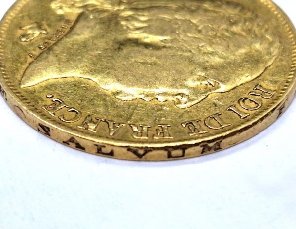 Pièce OR 20 Francs. Louis XVIII - Roi de France - 1817 A. TB/TTB – Image 5