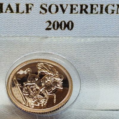1/2 Souverain OR 916°/°°. Elisabeth II. 2000. FDC. HALF POUND. MS65. 3,99 g – Image 4