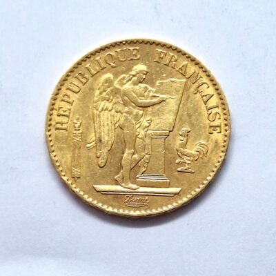 Pièce 20 Francs OR. GENIE. 1879 A. TTB. Monnaies OR. Gold Coin – Image 2