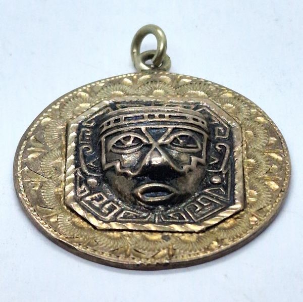 BIJOU Argent 925°/°°. STERLING 925. Pendentif Solaire AZTEQUE – Image 3