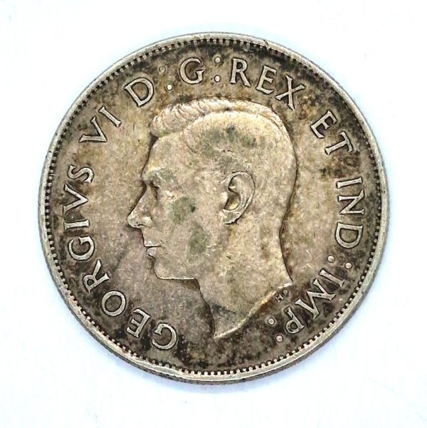 50cts Canada. ARGENT 800°/°°  - 1942 - Poids 11,6 Grammes. – Image 2