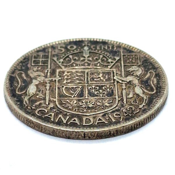 50cts Canada. ARGENT 800°/°°  - 1942 - Poids 11,6 Grammes. – Image 3