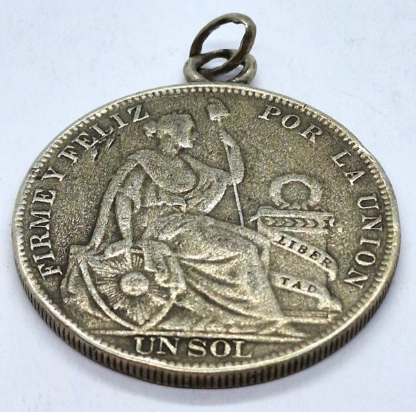 PEROU LIMA - 1 SOL 1931 ARGENT 900°/°° 25 g - Pendentif – Image 4