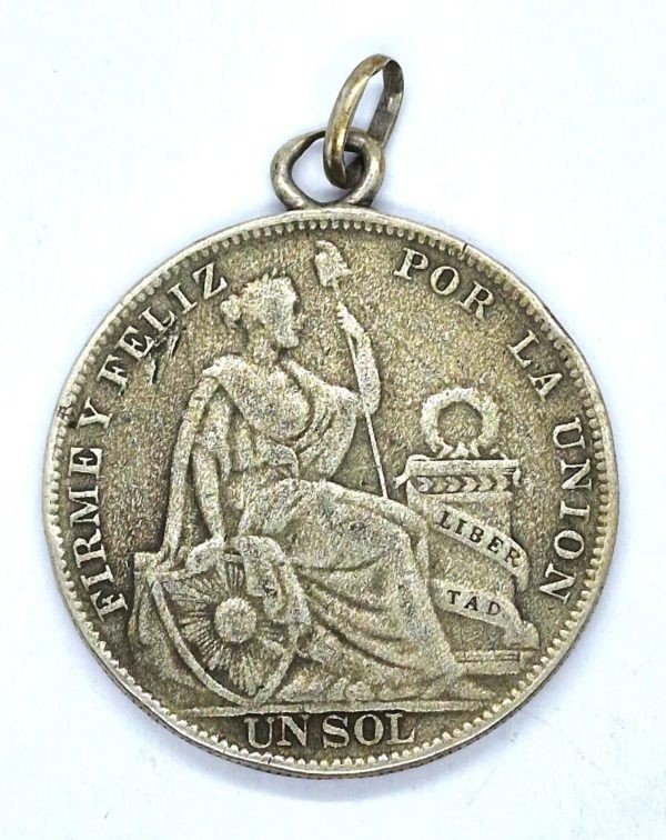 PEROU LIMA - 1 SOL 1931 ARGENT 900°/°° 25 g - Pendentif