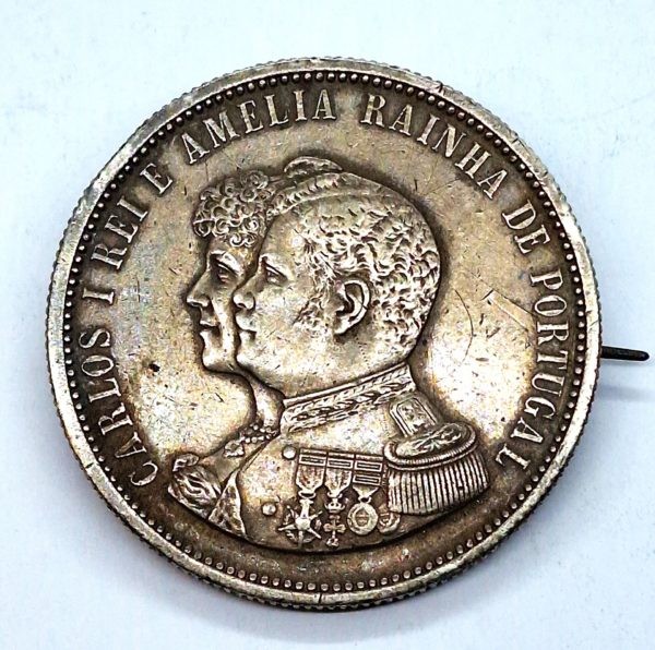 PORTUGAL - 1000 REIS 1898. ARGENT. 25,5g -BIJOU BROCHE