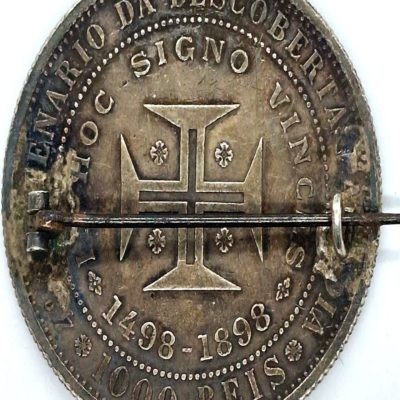 PORTUGAL - 1000 REIS 1898. ARGENT. 25,5g -BIJOU BROCHE – Image 2