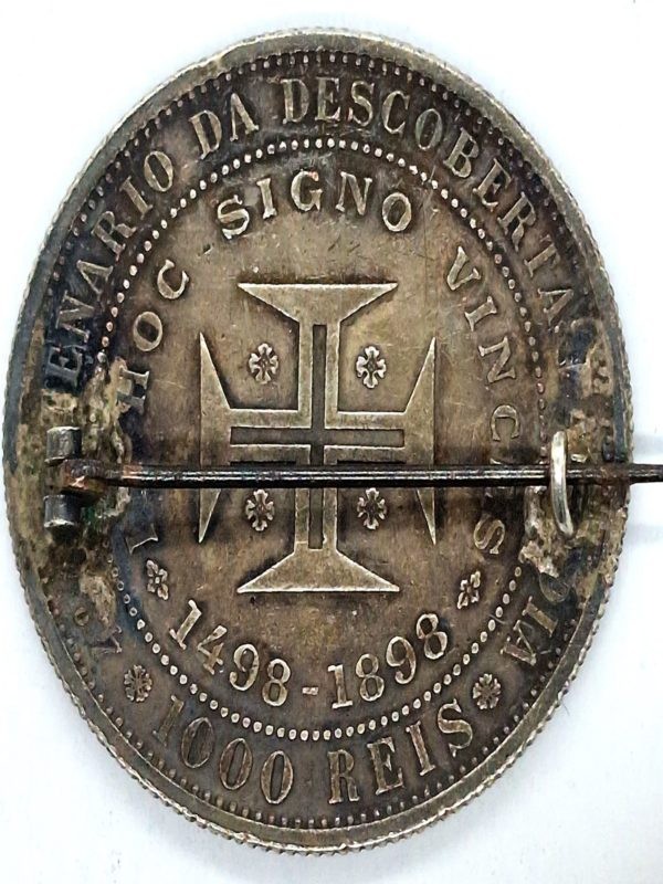 PORTUGAL - 1000 REIS 1898. ARGENT. 25,5g -BIJOU BROCHE – Image 2