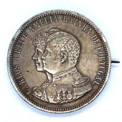 PORTUGAL - 1000 REIS 1898. ARGENT. 25,5g -BIJOU BROCHE – Image 3