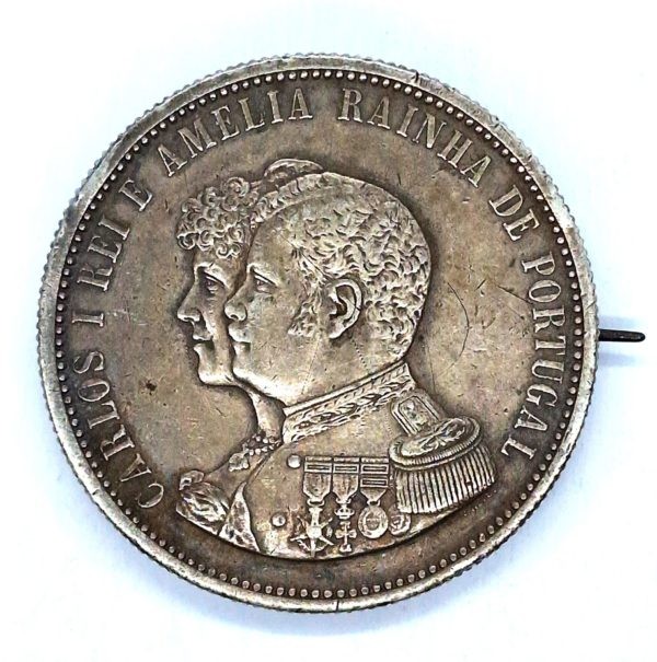 PORTUGAL - 1000 REIS 1898. ARGENT. 25,5g -BIJOU BROCHE – Image 3