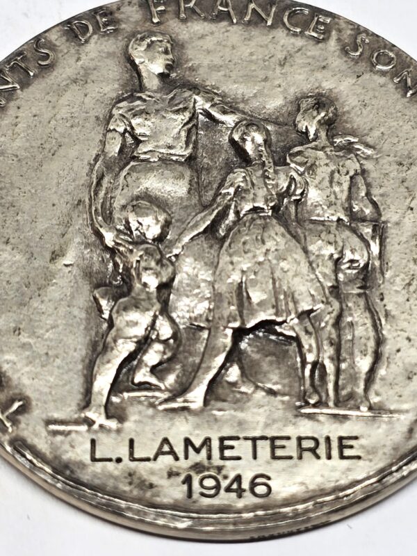 Médaille ARGENT 43,8 grammes. Education Nationale. Corbin. Tous les enfants... – Image 2
