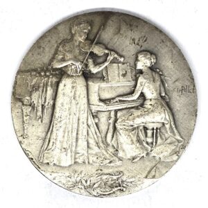 Médaille ARGENT 62 grammes. musique pianiste et violoniste. Ch MILLET – Image 2