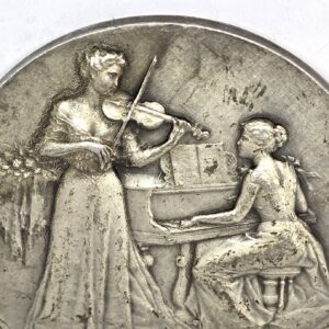 Médaille ARGENT 62 grammes. musique pianiste et violoniste. Ch MILLET