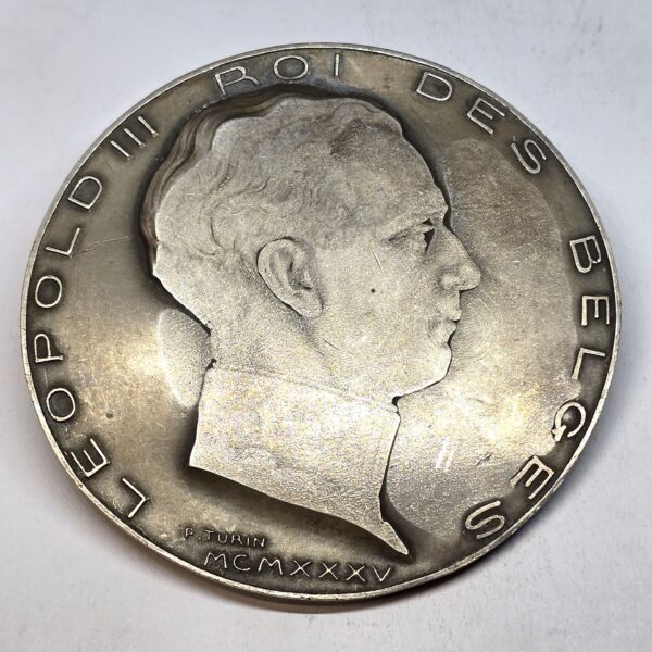 Médaille ARGENT. 142 grammes. Léopold III Roi des Belges 1935. P. TURIN – Image 6