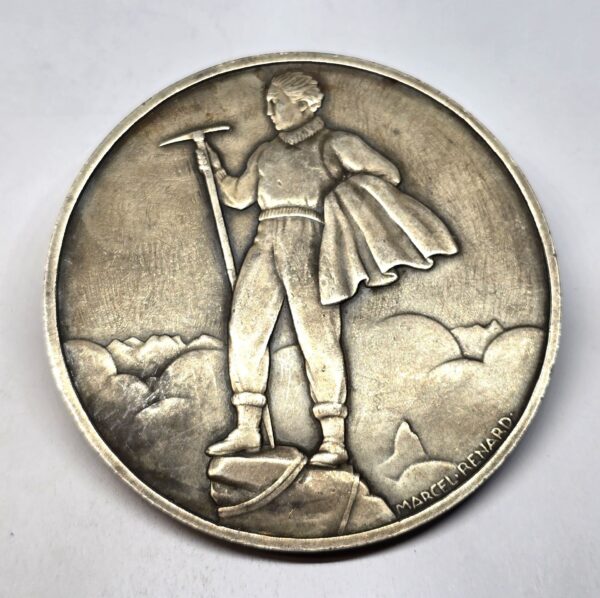 Médaille ARGENT 143 grammes. Alpinisme SKIS, Luge, Sports d'hiver. Marcel Renard