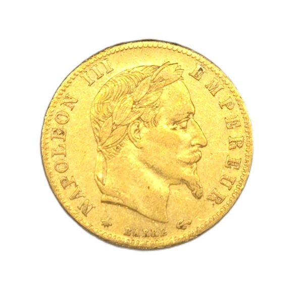 Pièce OR 5 FR OR - 1863 A. TTB. Napoléon III Lauré.