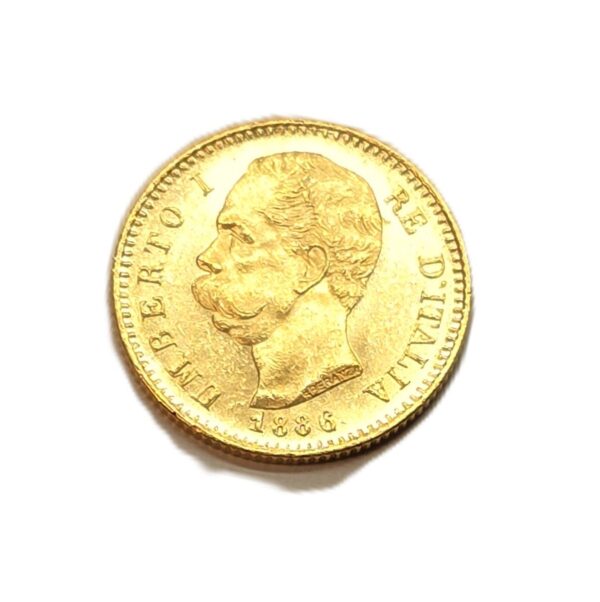 Monnaie OR 20 LIRE - 1886. TTB. Umberto I° RE d'ITALIA – Image 5