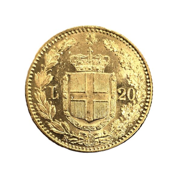 Monnaie OR 20 LIRE - 1886. TTB. Umberto I° RE d'ITALIA – Image 6