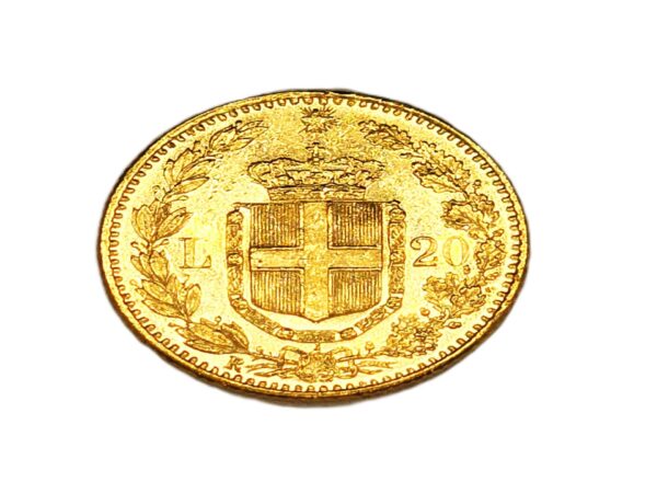 Monnaie OR 20 LIRE - 1886. TTB. Umberto I° RE d'ITALIA – Image 7