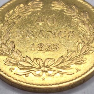 40 Francs OR. Louis PHILIPPE - Roi des Français - 1833 A. TTB – Image 4