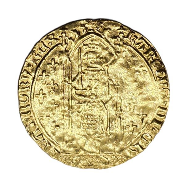 Ecu d'OR. 1365 Charles V Le Sage. Franc à pied. Monnaie Royale. Féodale – Image 2