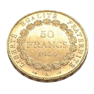 50 Francs OR. Génie 1904 A. 16,1 gr. 50.000 exemplaires – Image 4
