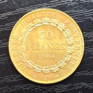 50 Francs OR. Génie 1904 A. 16,1 gr. 50.000 exemplaires – Image 6