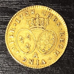 LOUIS D'OR. Louis XV Roi de France. 1728 A. Gold Coin. 8.15 grammes. TTB – Image 4