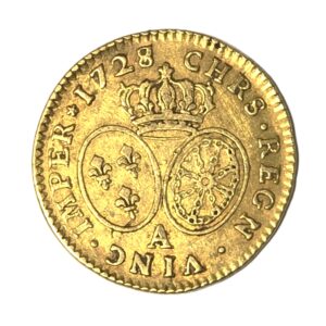 LOUIS D'OR. Louis XV Roi de France. 1728 A. Gold Coin. 8.15 grammes. TTB