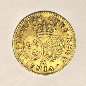 LOUIS D'OR. Louis XV Roi de France. 1728 A. Gold Coin. 8.15 grammes. TTB – Image 5