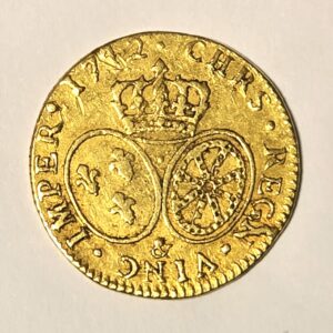 LOUIS D'OR. Louis XV Roi de France. 1742. Louis XV au bandeau. 8.15 grammes. TTB – Image 2