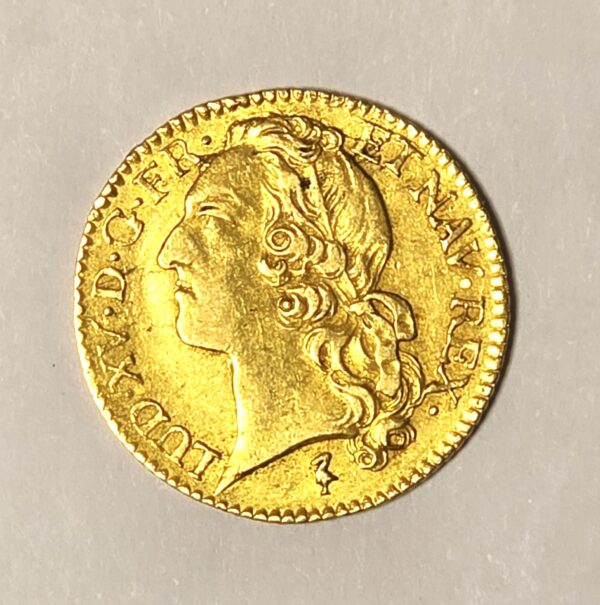 LOUIS D'OR. Louis XV Roi de France. 1748 W. Louis XV au bandeau. 8.15 grammes. SPL – Image 4