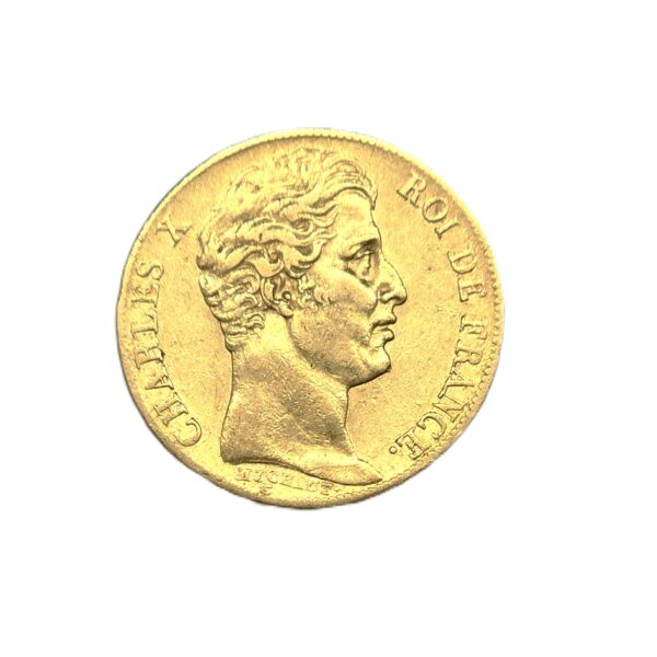 Pièce OR 20 Francs. CHARLES X - Roi de France - 1828 A. SPL – Image 2