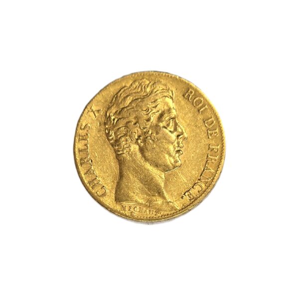 Pièce OR 20 Francs. CHARLES X - Roi de France - 1828 A. SPL – Image 3