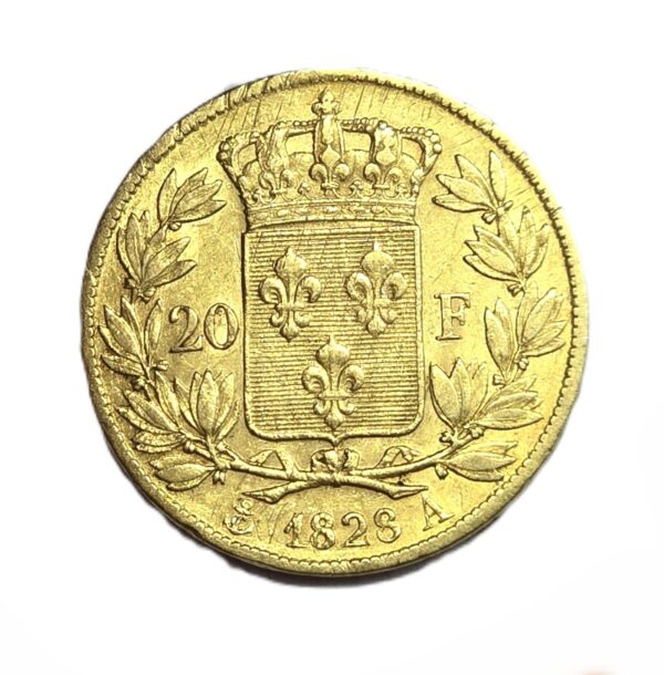 Pièce OR 20 Francs. CHARLES X - Roi de France - 1828 A. SPL
