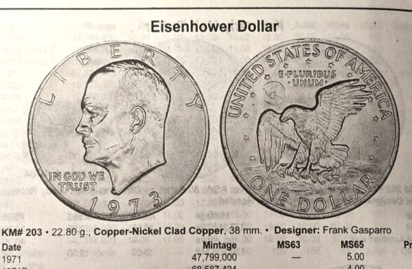 USA 1$. ONE DOLLAR 1976. Eisenhower. CUNI 22,6 gr – Image 3