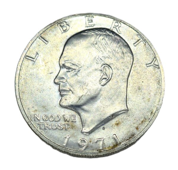 Silver Coin. USA 1$. ONE DOLLAR 1971 S. Eisenhower. LIBERTY. In GOD we trust