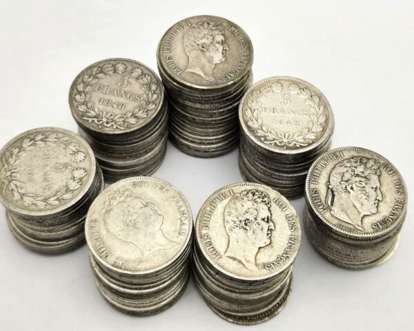 LOT 110 ECUS LOUIS PHILIPPE 1830-1848 ECU 5 Francs Argent XIX° 2,750 Kg – Image 6