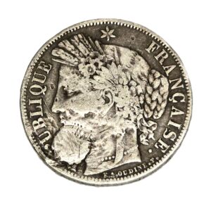 Rare CERES SATIRIQUE. ECU 5 Francs Argent 1849. Pièce satirique
